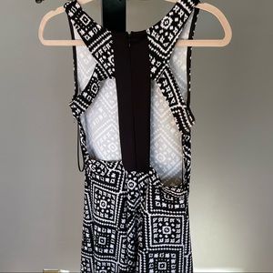 Black open back dress